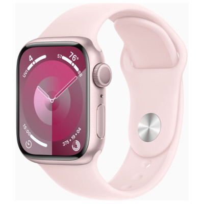 Apple Watch Series 9 GPS 41mm Pink Aluminium with Light Pink Sport Band S/M MR933