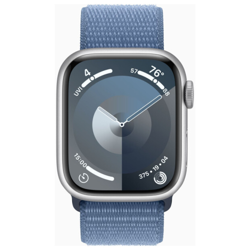 Apple Watch Series 9 GPS 41mm Silver Aluminium with Winter Blue Sport Loop MR923