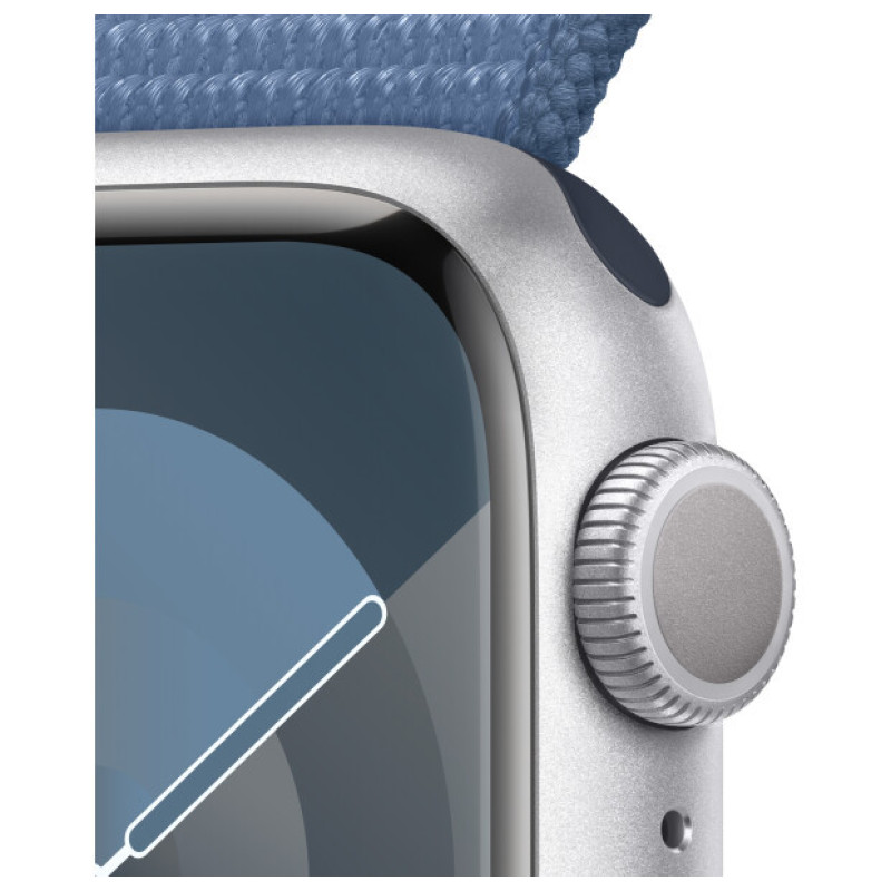 Apple Watch Series 9 GPS 41mm Silver Aluminium with Winter Blue Sport Loop MR923