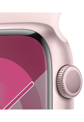 Apple Watch Series 9 GPS 45mm Pink Aluminium with Light Pink Sport Band M/L MR9H3