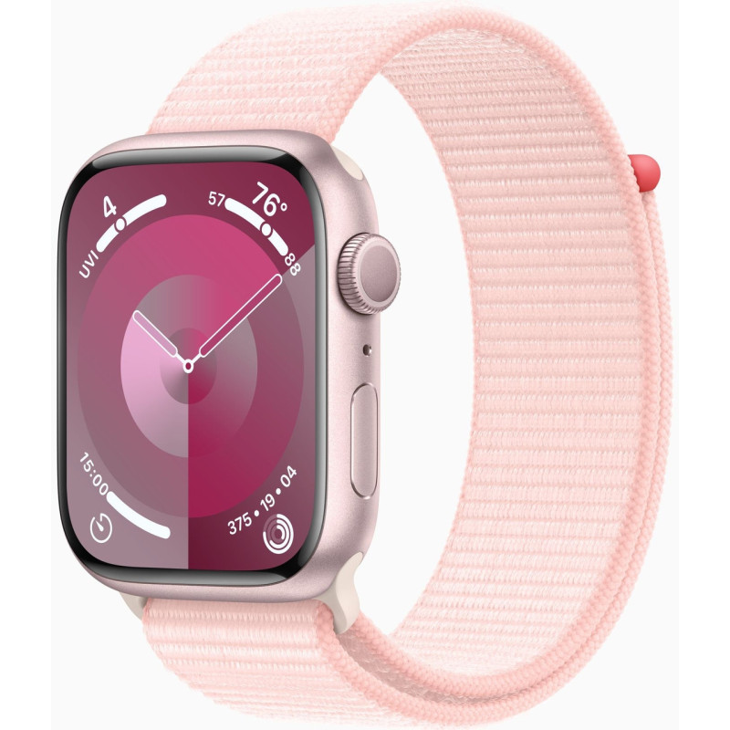 Apple Watch Series 9 GPS 45mm Pink Aluminium with Light Pink Sport Loop MR9J3