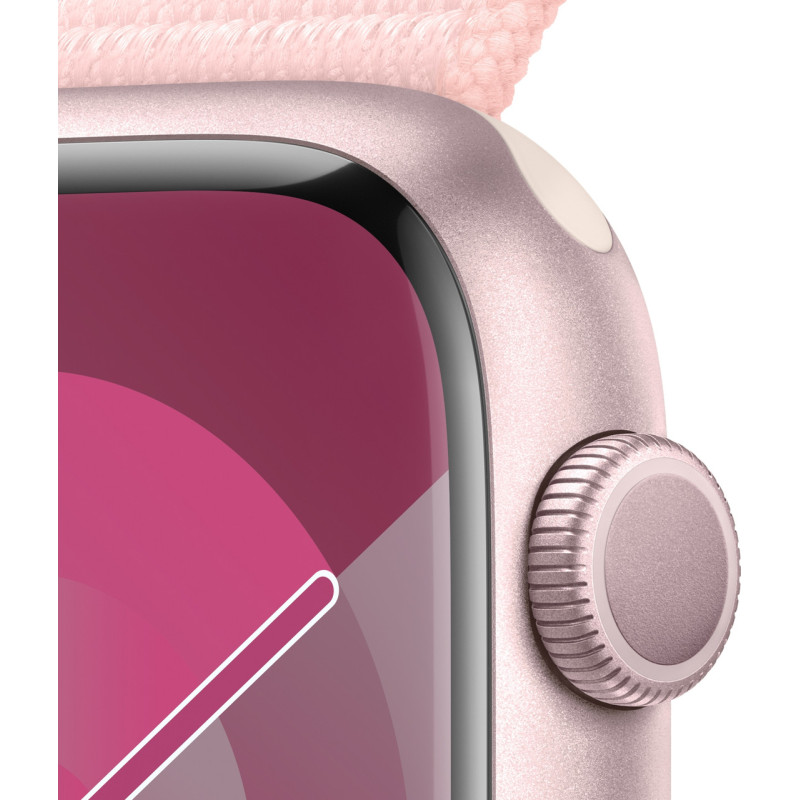 Apple Watch Series 9 GPS 45mm Pink Aluminium with Light Pink Sport Loop MR9J3