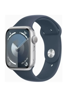 Apple Watch Series 9 GPS 45mm Silver Aluminium with Storm Blue Sport Band M/L MR9E3