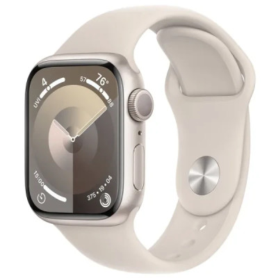 Apple Watch Series 9 GPS 45mm Starlight Aluminium with Starlight Sport Band M/L MR973