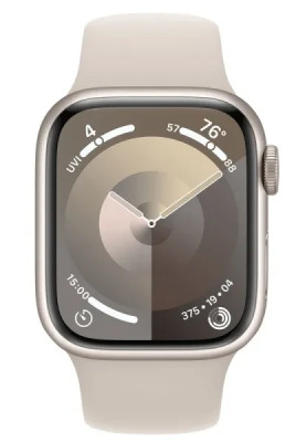 Apple Watch Series 9 GPS 45mm Starlight Aluminium with Starlight Sport Band M/L MR973