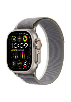 Apple Watch Ultra 2 GPS + Cellular 49mm Titanium Case with Green/Gray Trail Loop - M/L MRF43, MRFP3