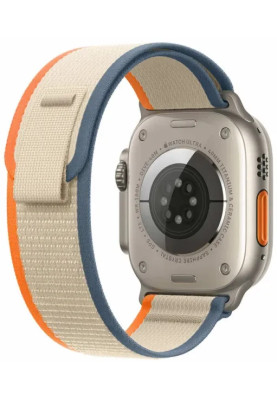 Apple Watch Ultra 2 GPS + Cellular 49mm Titanium Case with Orange/Beige Trail Loop -S/M MRF13, MRFL3
