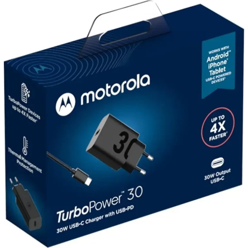 МЗП Motorola 30W USB-C to USB-C cable (SJMC302) black UA