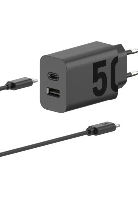 МЗП Motorola 50W Duo USB-C/ USB-A to USB-C cable (SJMC502) black UA