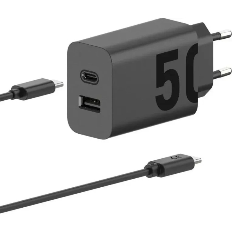 МЗП Motorola 50W Duo USB-C/ USB-A to USB-C cable (SJMC502) black UA