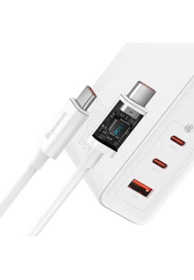 МЗП Baseus GaN5 Pro 140W Fast Charger USB-A/2USB-C USB-C (CCGP100202) white