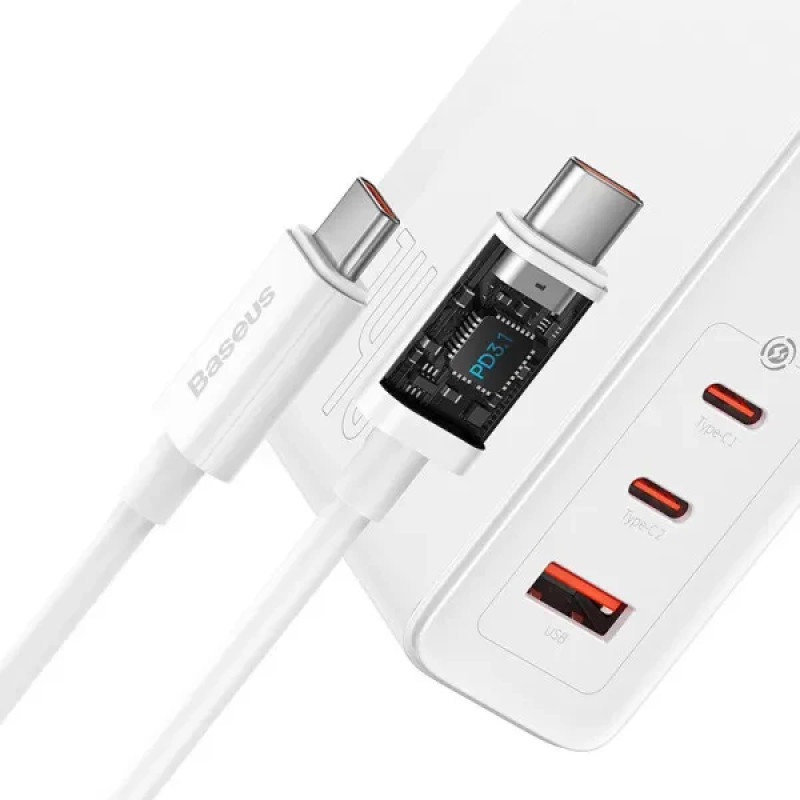 МЗП Baseus GaN5 Pro 140W Fast Charger USB-A/2USB-C USB-C (CCGP100202) white