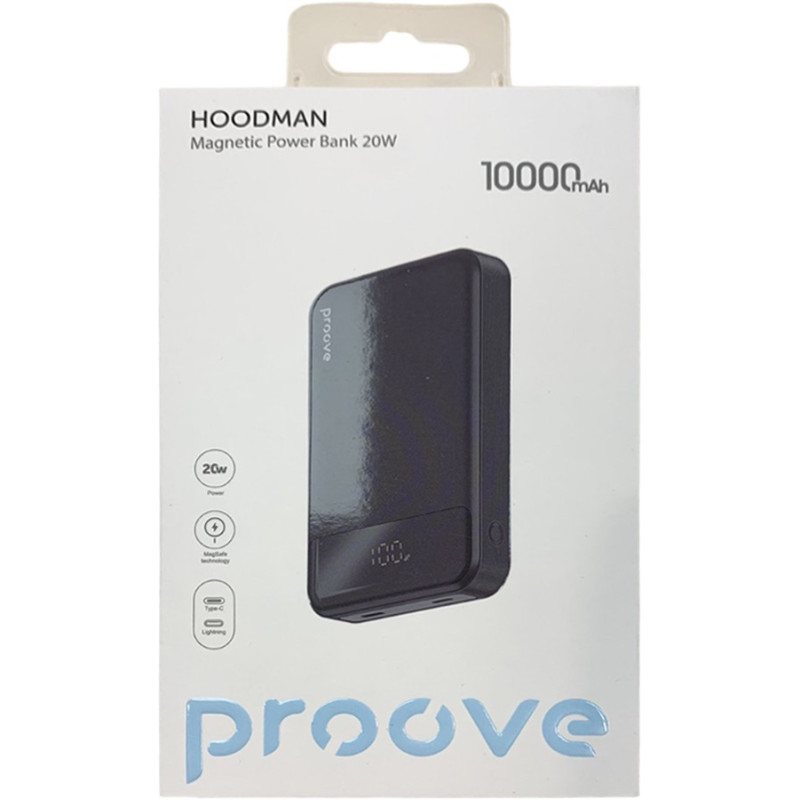 Power Bank Proove Hoodman Magnetic 10000mAh 20W black (PBH120010001) UA