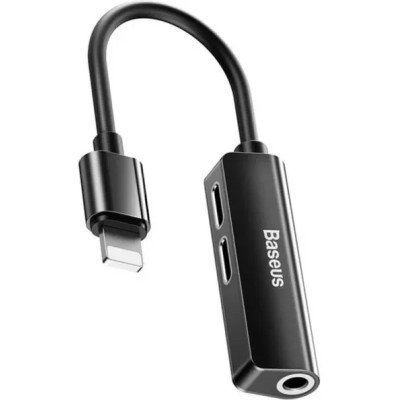 Адаптер Baseus L52 3in1 Lightning Male to 3.5mm+2 Lightning Female Black (CALL52-01)