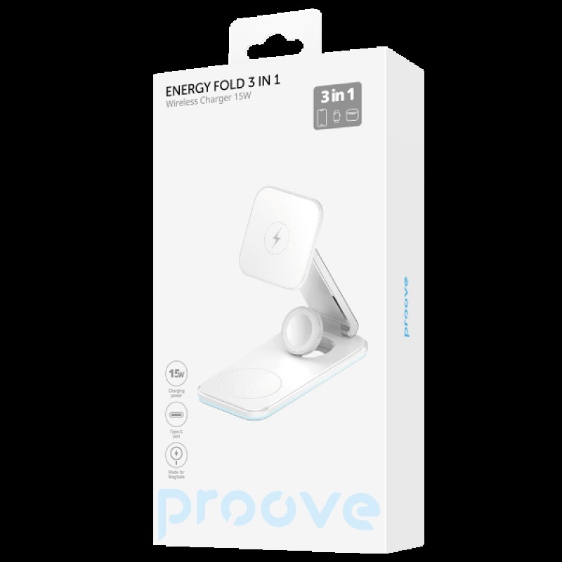 БЗП 3in1 15W Proove Magnetic Energy Fold white (WSEF15010002) UA