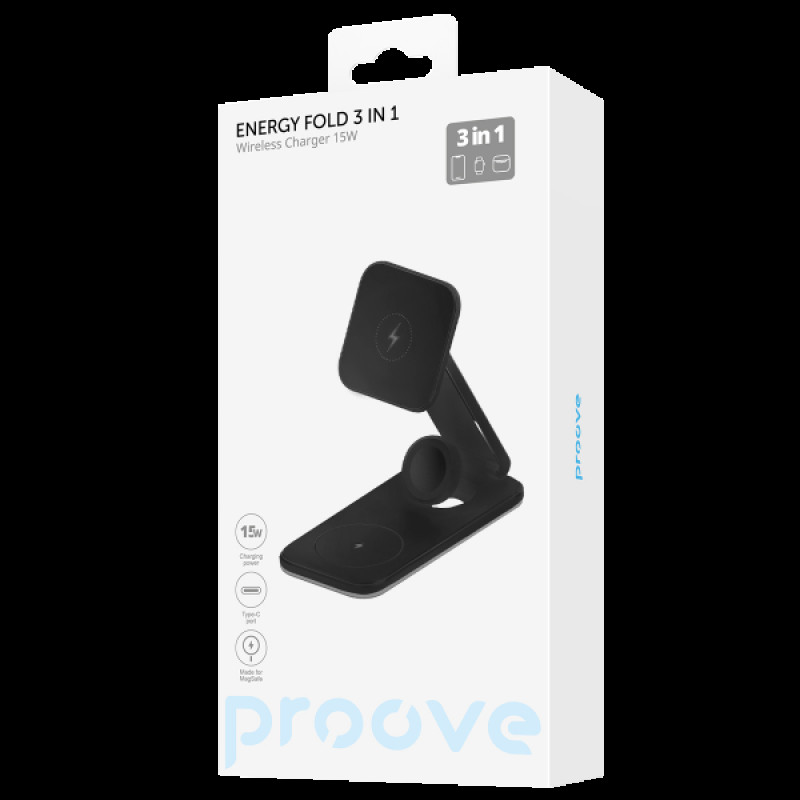 БЗП 3in1 15W Proove Magnetic Energy Fold black (WSEF15010001) UA