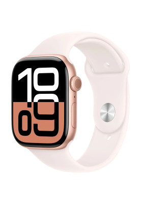 Apple Watch Series 10 GPS 46mm Rose Gold Aluminum Case with Light Blush Sport Band S/M MWWT3
