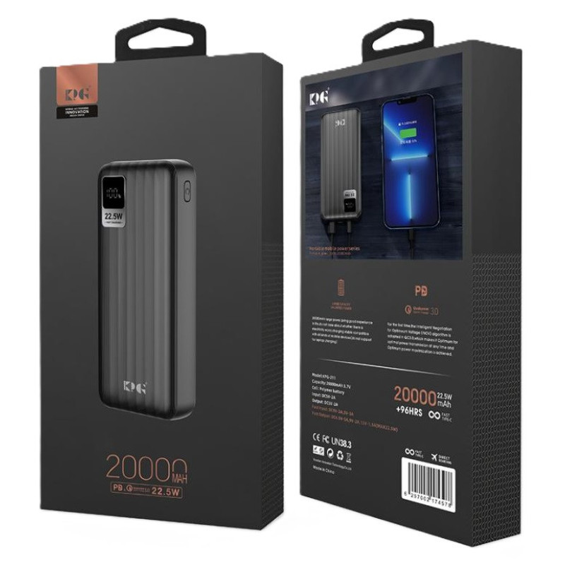 Power Bank King Power KP-211 20000mAh 22.5W Black