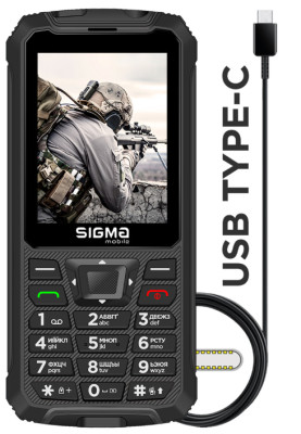 Телефон Sigma X-treme PR68 Type-C Black Гарантія 12 місяців