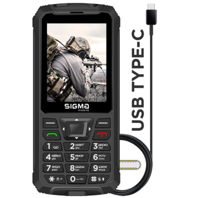 Телефон Sigma X-treme PR68 Type-C Black UA UCRF