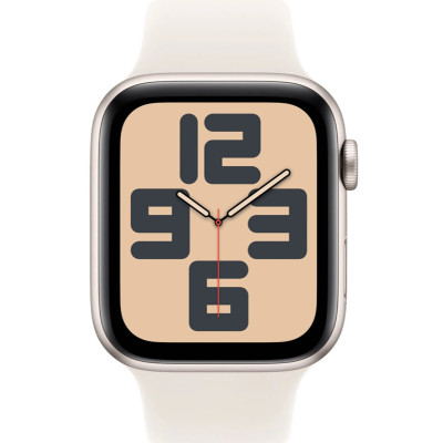 Apple Watch SE 2 2024 GPS 44mm Starlight Aluminium with Starlight Sport Band M/L MXEV3