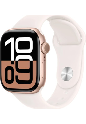 Apple Watch Series 10 GPS 42mm Rose Gold Aluminum Case with Light Blush Sport Band S/M MWWH3