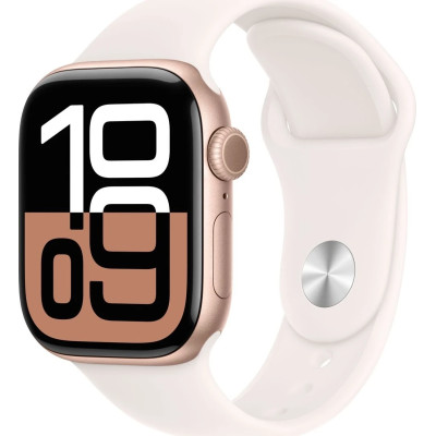 Apple Watch Series 10 GPS 42mm Rose Gold Aluminum Case with Light Blush Sport Band S/M MWWH3