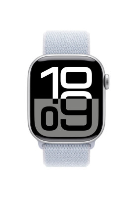 Apple Watch Series 10 GPS 42mm Silver Aluminum Case with Blue Cloud Sport Loop MWWD3