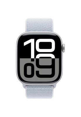 Apple Watch Series 10 GPS 46mm Silver Aluminum Case with Blue Cloud Sport Loop MWWN3
