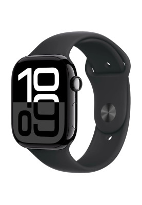 Apple Watch Series 10 GPS 46mm Jet Black Aluminum Case with Black Sport Band S/M MWWP3