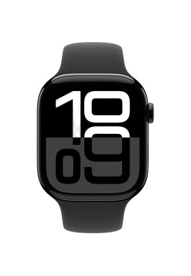 Apple Watch Series 10 GPS 46mm Jet Black Aluminum Case with Black Sport Band S/M MWWP3