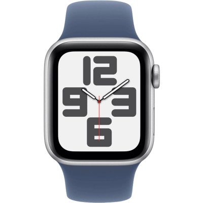 Apple Watch SE 2 2024 GPS 44mm Silver Aluminium with Denim Sport Band M/L MXER3