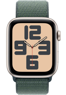 Apple Watch SE 2 2024 GPS 44mm Starlight Aluminium with Lake Green Sport Loop MXEW3