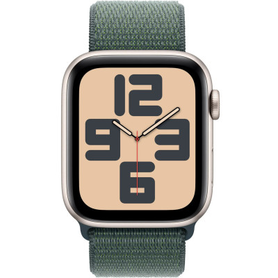 Apple Watch SE 2 2024 GPS 44mm Starlight Aluminium with Lake Green Sport Loop MXEW3
