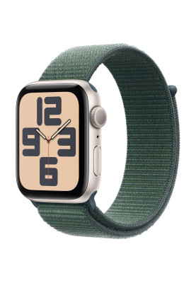 Apple Watch SE 2 2024 GPS 44mm Starlight Aluminium with Lake Green Sport Loop MXEW3