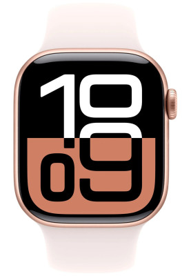 Apple Watch Series 10 GPS 42mm Rose Gold Aluminum Case with Light Blush Sport Band M/L MWWJ3