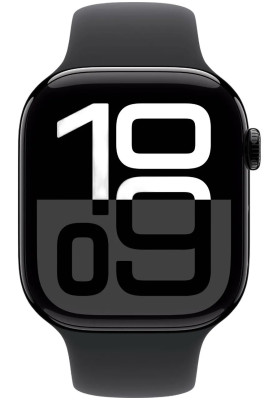 Apple Watch Series 10 GPS 46mm Jet Black Aluminum Case with Black Sport Band M/L MWWQ3
