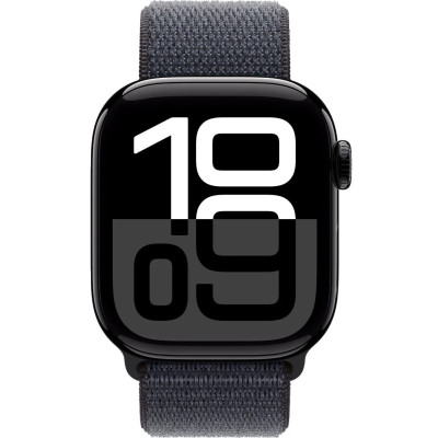 Apple Watch Series 10 GPS 42mm Jet Black Aluminum Case with Ink Sport Loop MWWG3