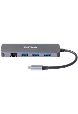 Мережевий адаптер D-Link DUB-2334 Gigabit 1xGE, 3xUSB 3.0, 1xUSB-C, Type-C