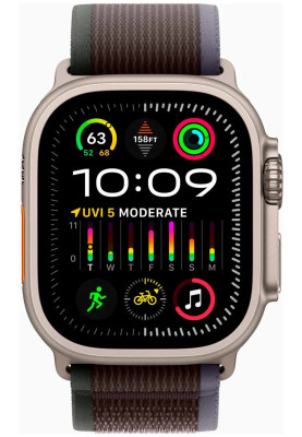 Apple Watch Ultra 2 GPS + Cellular 49mm Titanium Case with Blue/Black Trail Loop - M/L MRF63, MRFR3