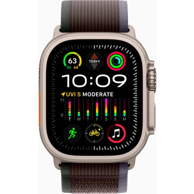 Apple Watch Ultra 2 GPS + Cellular 49mm Titanium Case with Blue/Black Trail Loop - M/L MRF63, MRFR3