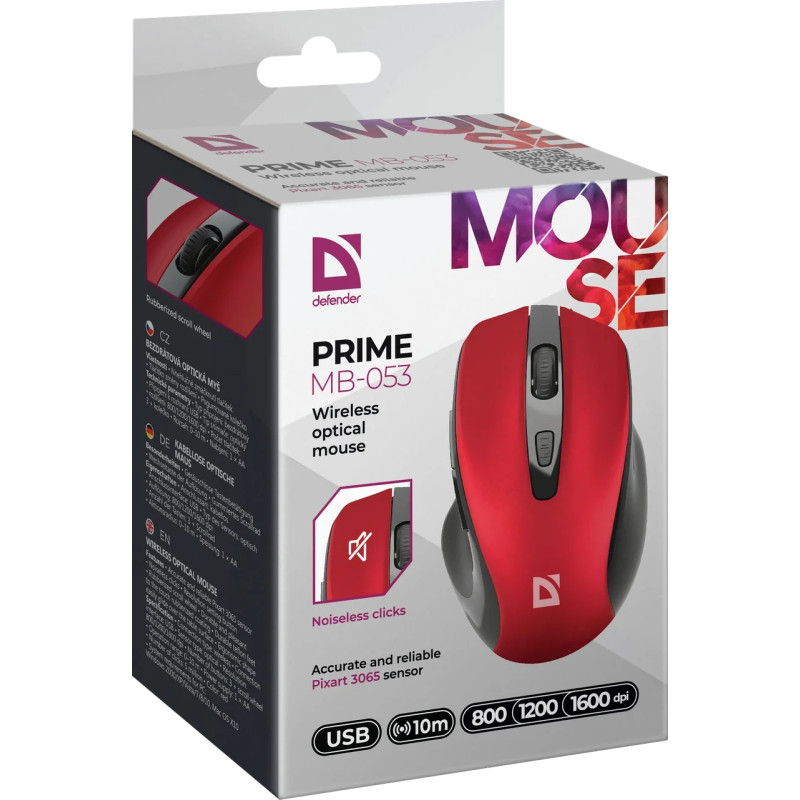 Bluetooth миша DEFENDER MB-053 Red (52052) UA