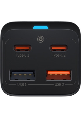 МЗП Baseus 65W GaN3 Pro Desktop 2USB-A/2USB-C cable Type-C to Type-C 100W (CCGP040101) black 1m