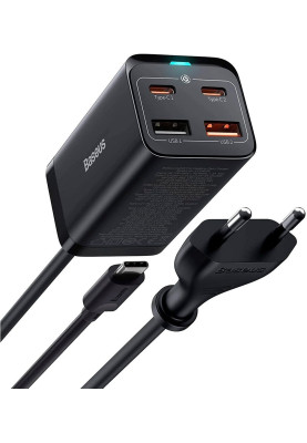 МЗП Baseus 65W GaN3 Pro Desktop 2USB-A/2USB-C cable Type-C to Type-C 100W (CCGP040101) black 1m