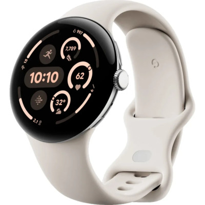 Smart Watch Google Pixel Watch 3 45mm Wi-Fi Polished Silver/Porcelain Band Global version