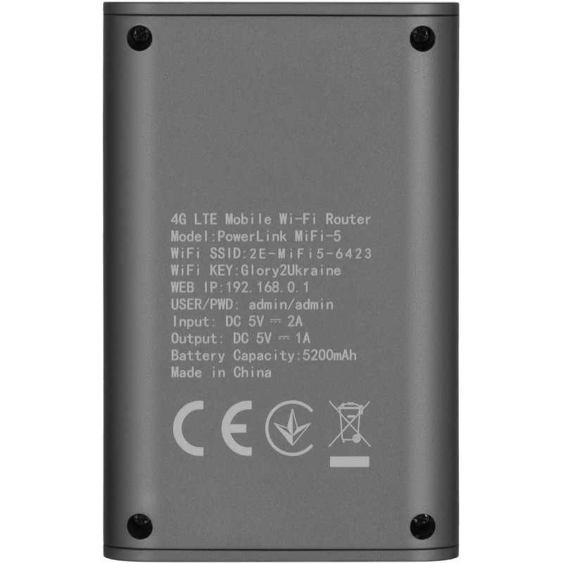 Модем 4G / 3G + Wi-Fi роутер 2E PowerLink MiFi-5 (694743655339)
