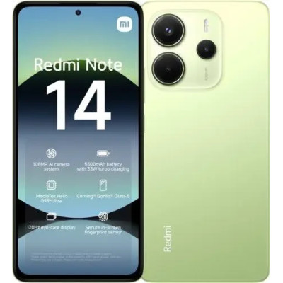 Смартфон Xiaomi Redmi Note 14 8/256Gb Lime Green Global version