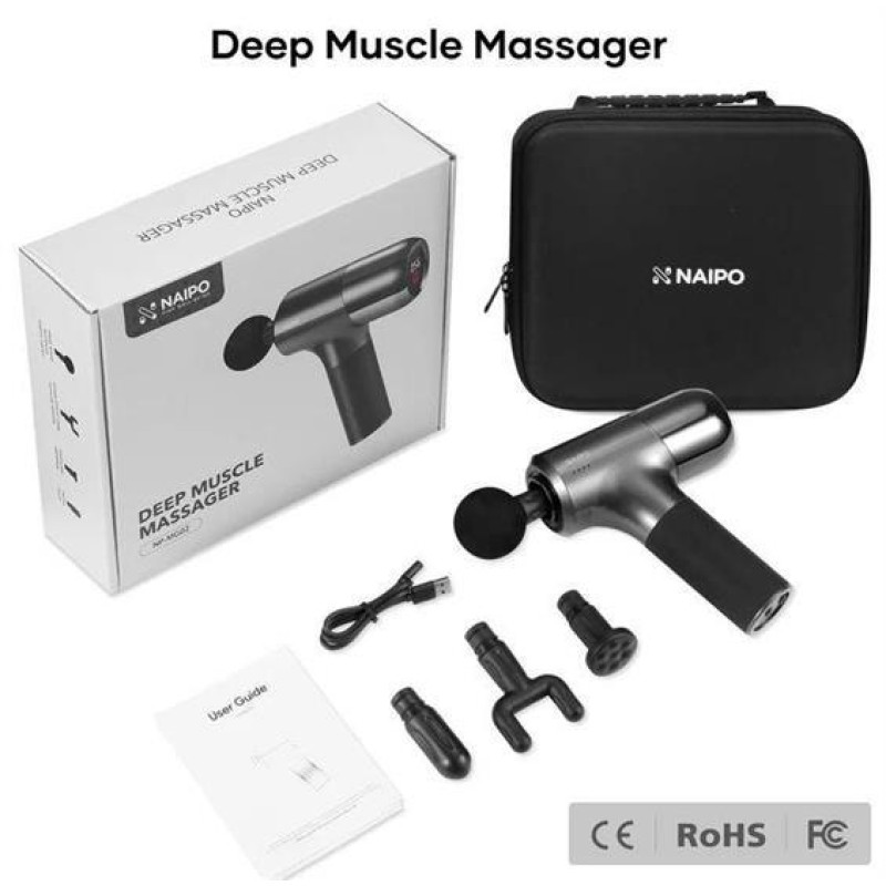 Масажер перкусійний ручний NAIPO Massage Gun NP-MG02 для тіла без підігріву UA