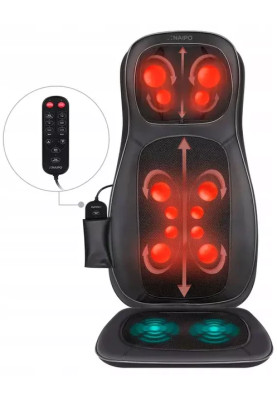 Масажна накидка на крісло NAIPO Neck and Back з підігрівом та вібрацією MGBK-C2030 Black UA