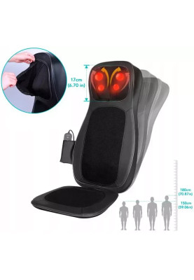 Масажна накидка на крісло NAIPO Neck and Back з підігрівом та вібрацією MGBK-C2030 Black UA